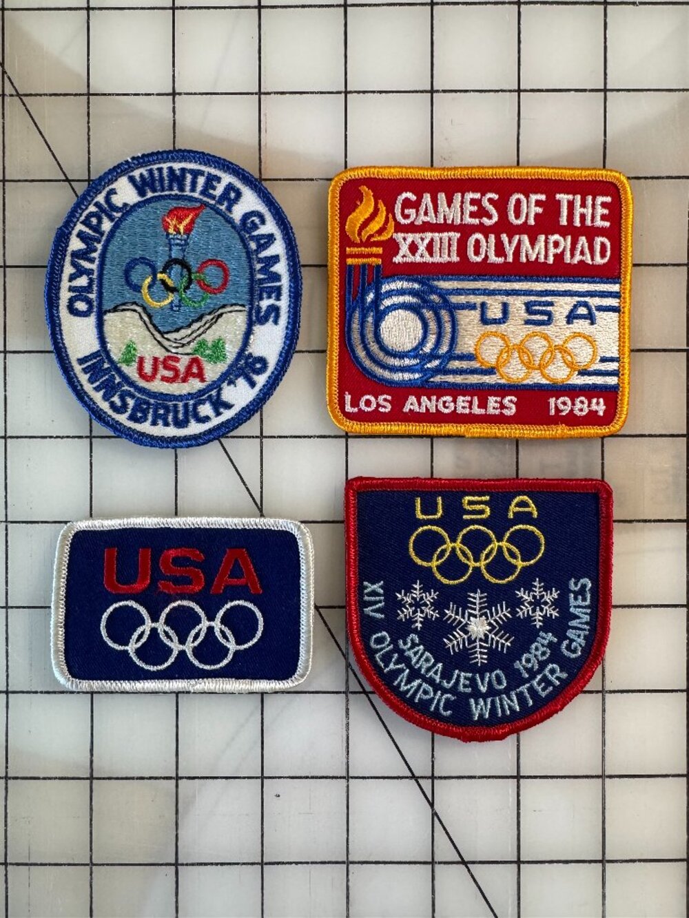 Vintage Team USA Olympic Patches Lot 1976 1984 Innsbruck LA Sarajevo